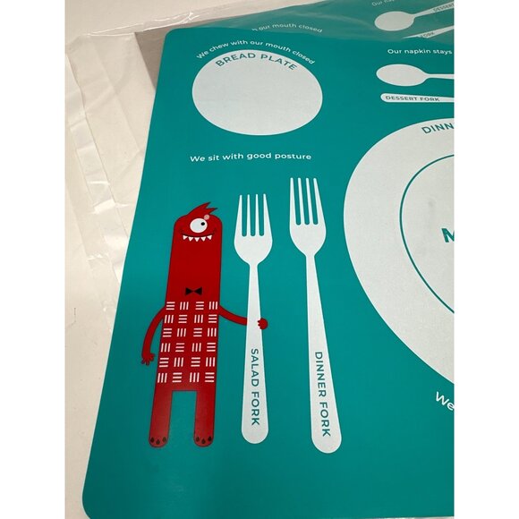 Manners & Co. Set Of 2 Childrens Silicone Table Mats 16x12 - Picture 6 of 8